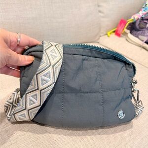 Gray Quilted Crossbody Bag